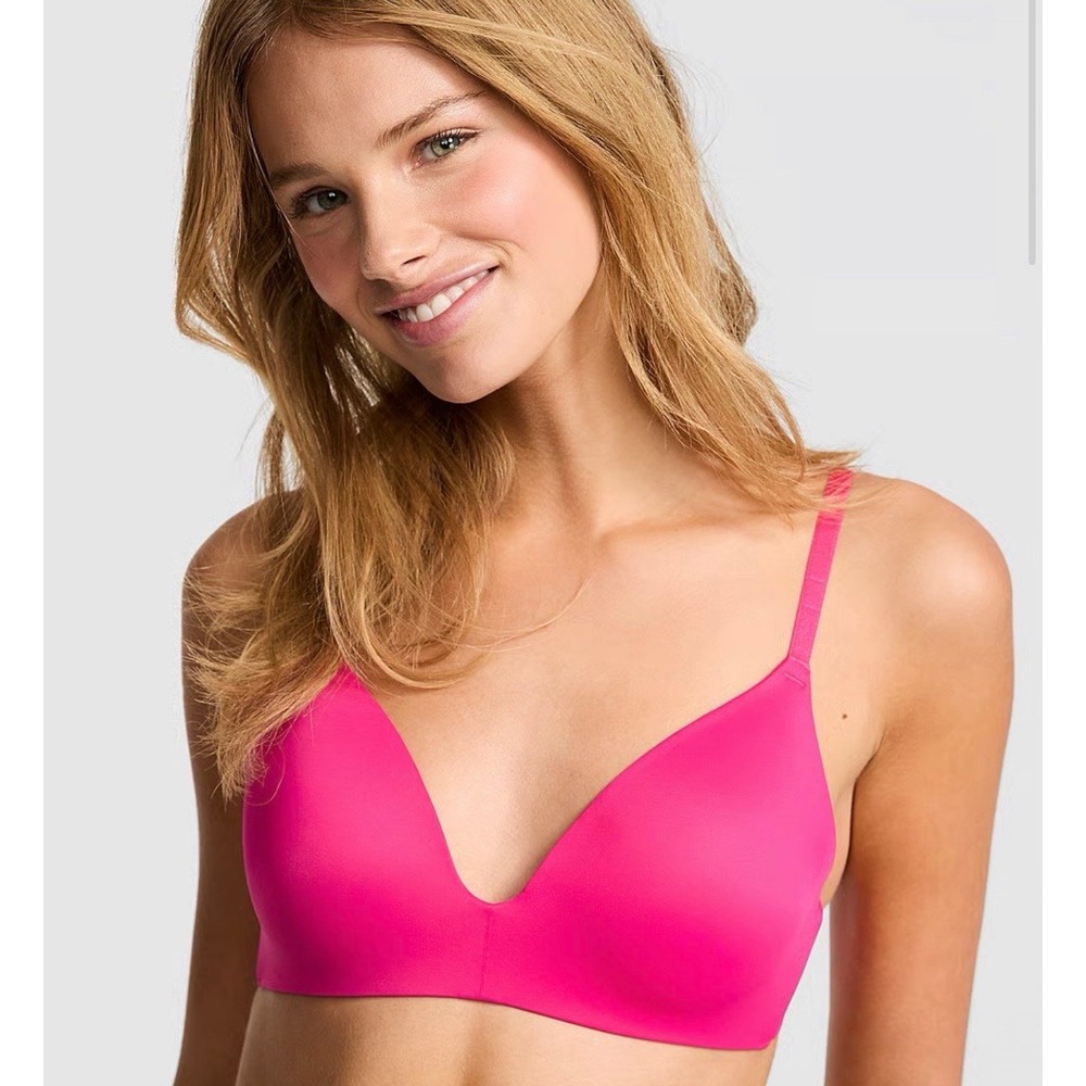 vs PINK | Neon Pink Wireless plunge bra